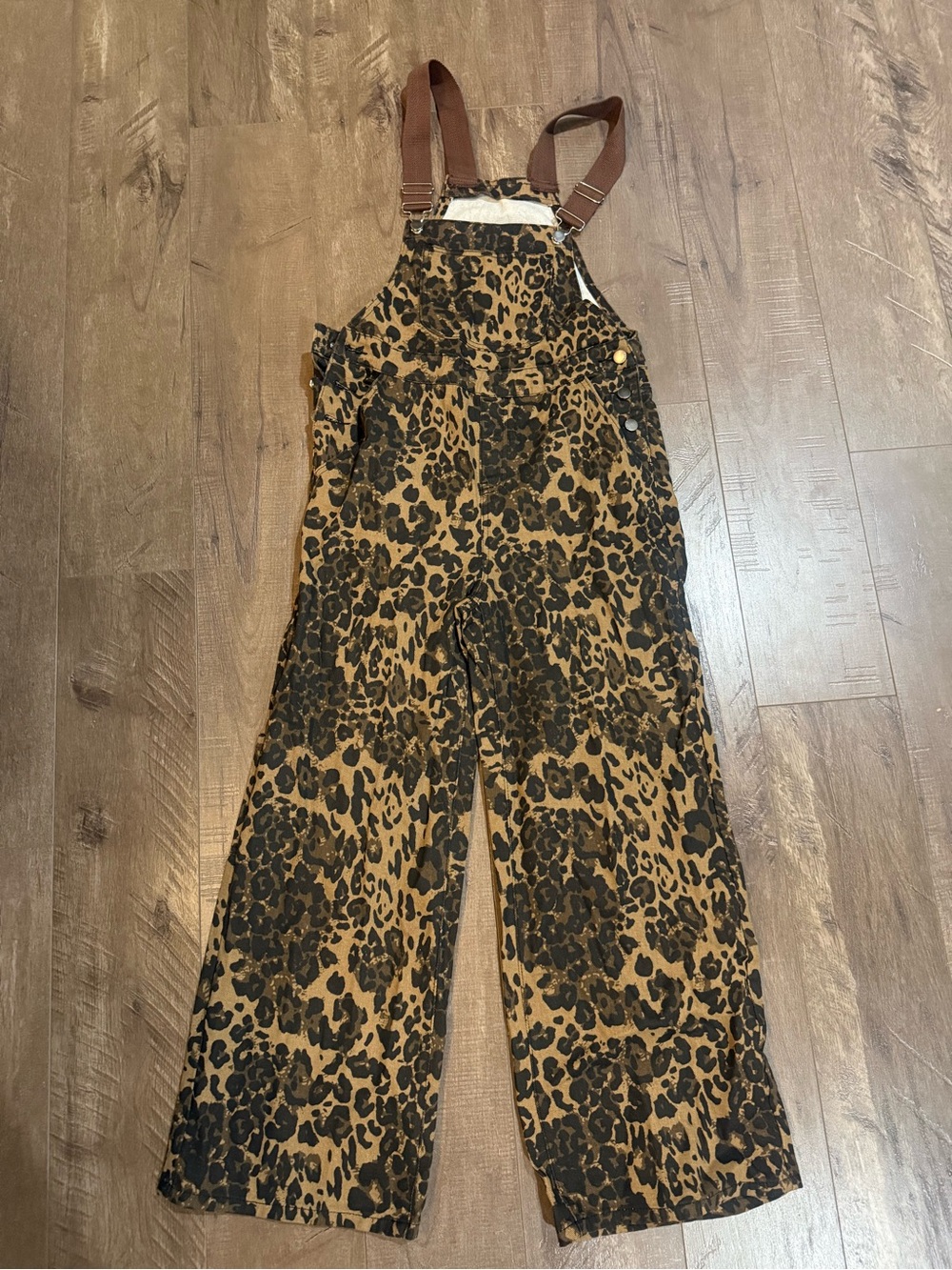 Cider Leopard-Print Wide-Leg Jumpsuit in Brown and Black